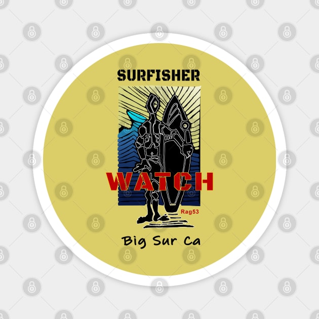 Big Sur California Surf Watch Magnet by The Witness